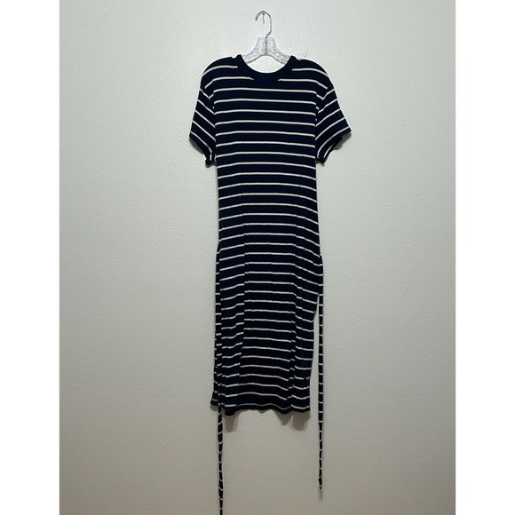 Time and Tru Dresses & Skirts - Time & True Blue & White Striped Stretch T Shirt Midi Dress Womens Size XXL